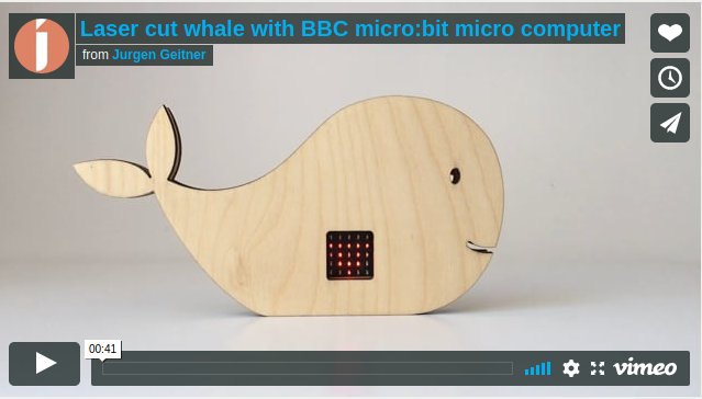 Laser-cut whale, links to video of whale